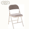 Wholesale cheap colorful folding chair metal structure with mesh PU back and seat black folding furniture